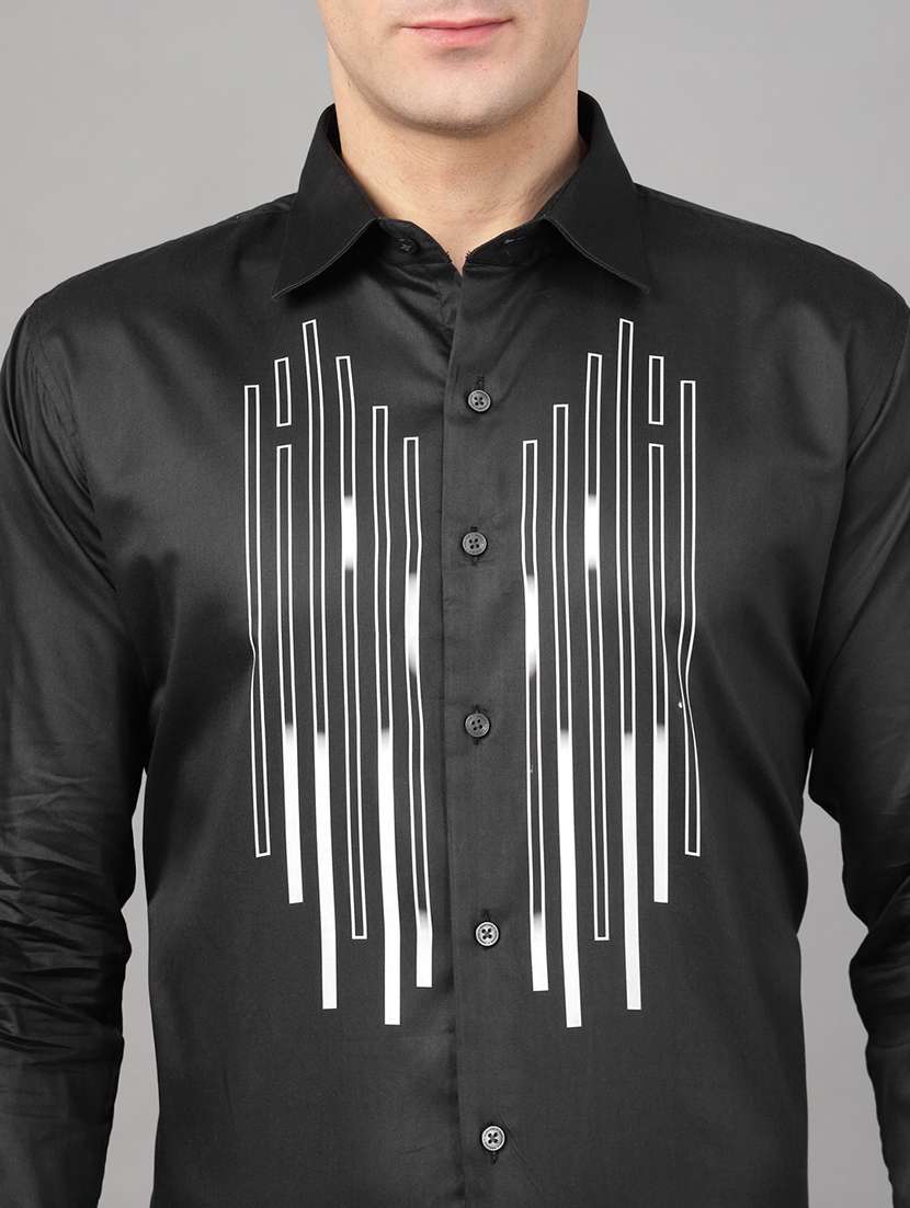 men printed collared long sleeve shirt - 22039485 -  Standard Image - 4
