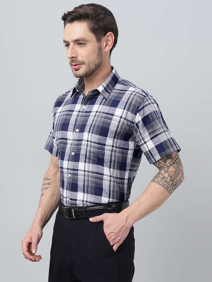 men checkered collared long sleeve shirt - 22039491 -  Standard Image - 1