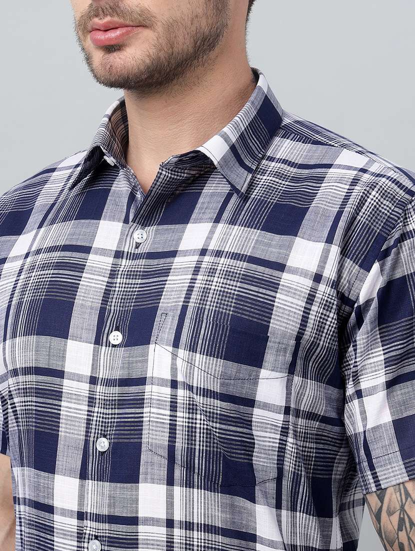 men checkered collared long sleeve shirt - 22039491 -  Standard Image - 4