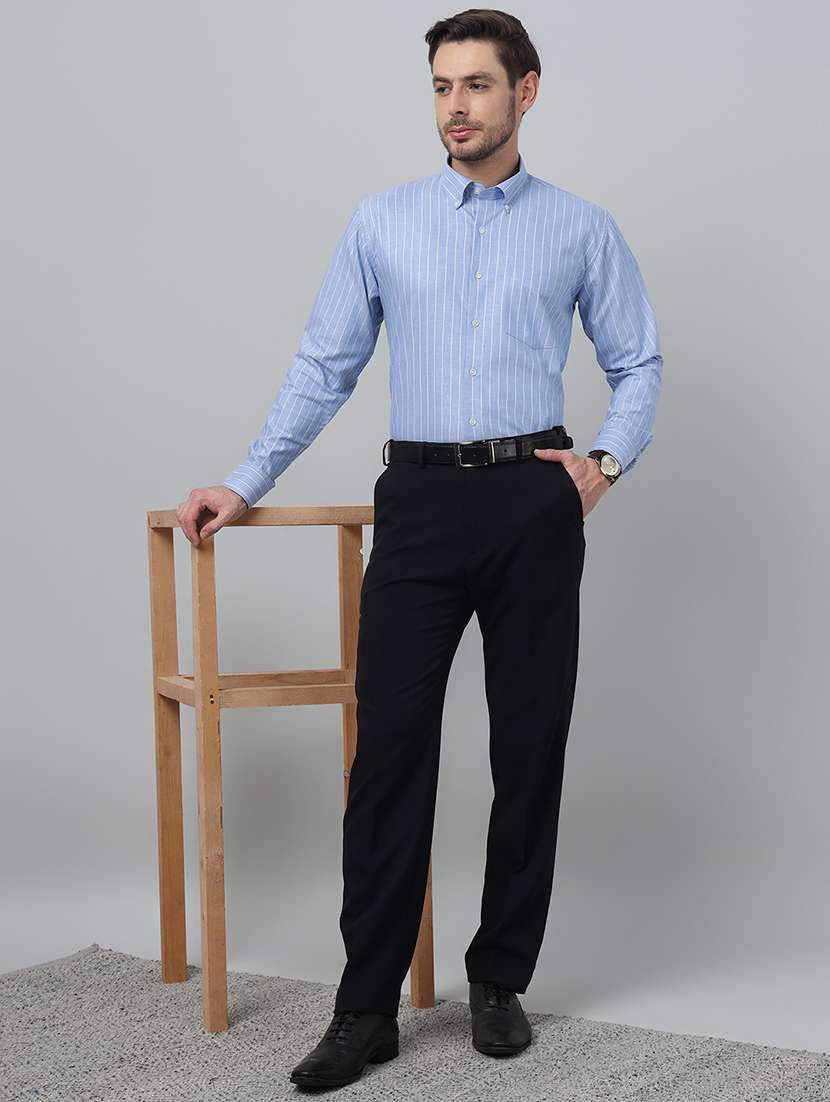 men striped collared long sleeve shirt - 22039492 - Standard Image - 4