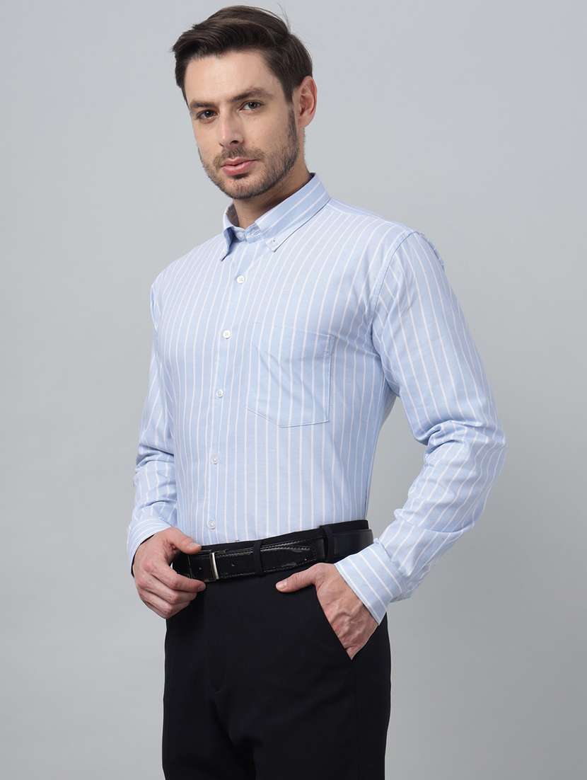 men striped collared long sleeve shirt - 22039493 -  Standard Image - 1