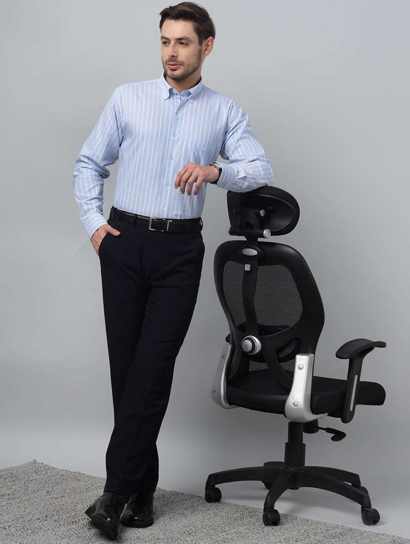 men striped collared long sleeve shirt - 22039493 -  Standard Image - 4