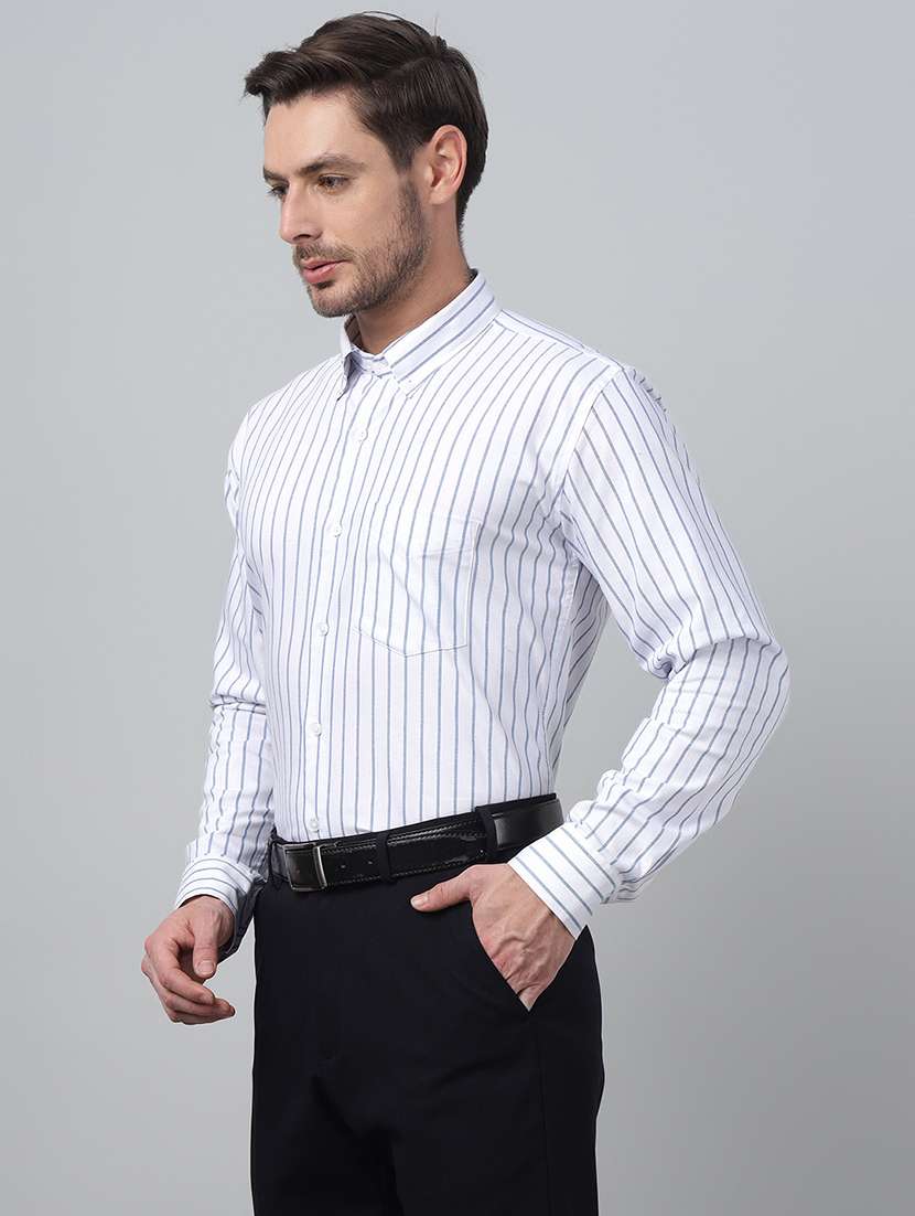 men striped collared long sleeve shirt - 22039494 -  Standard Image - 1