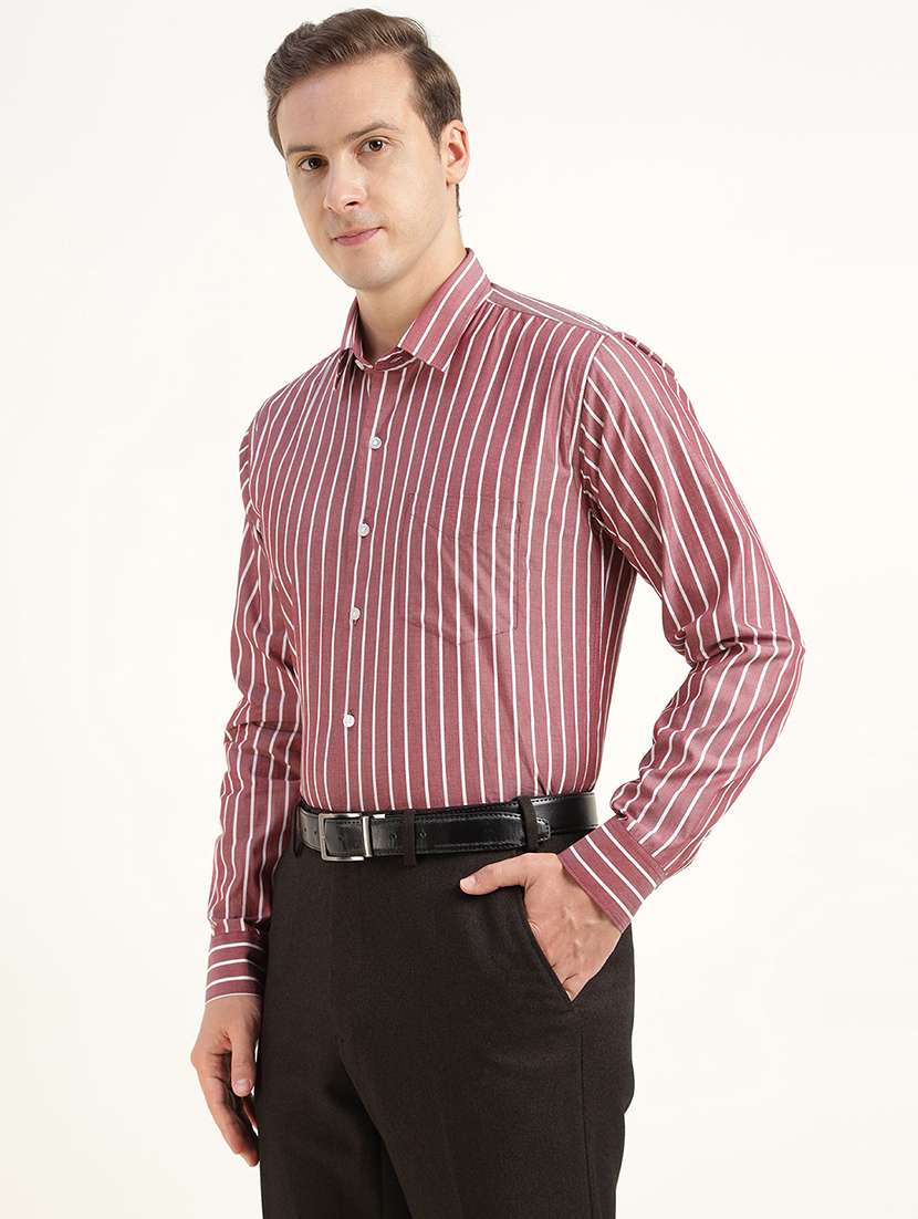 men striped collared long sleeve shirt - 22039495 -  Standard Image - 1
