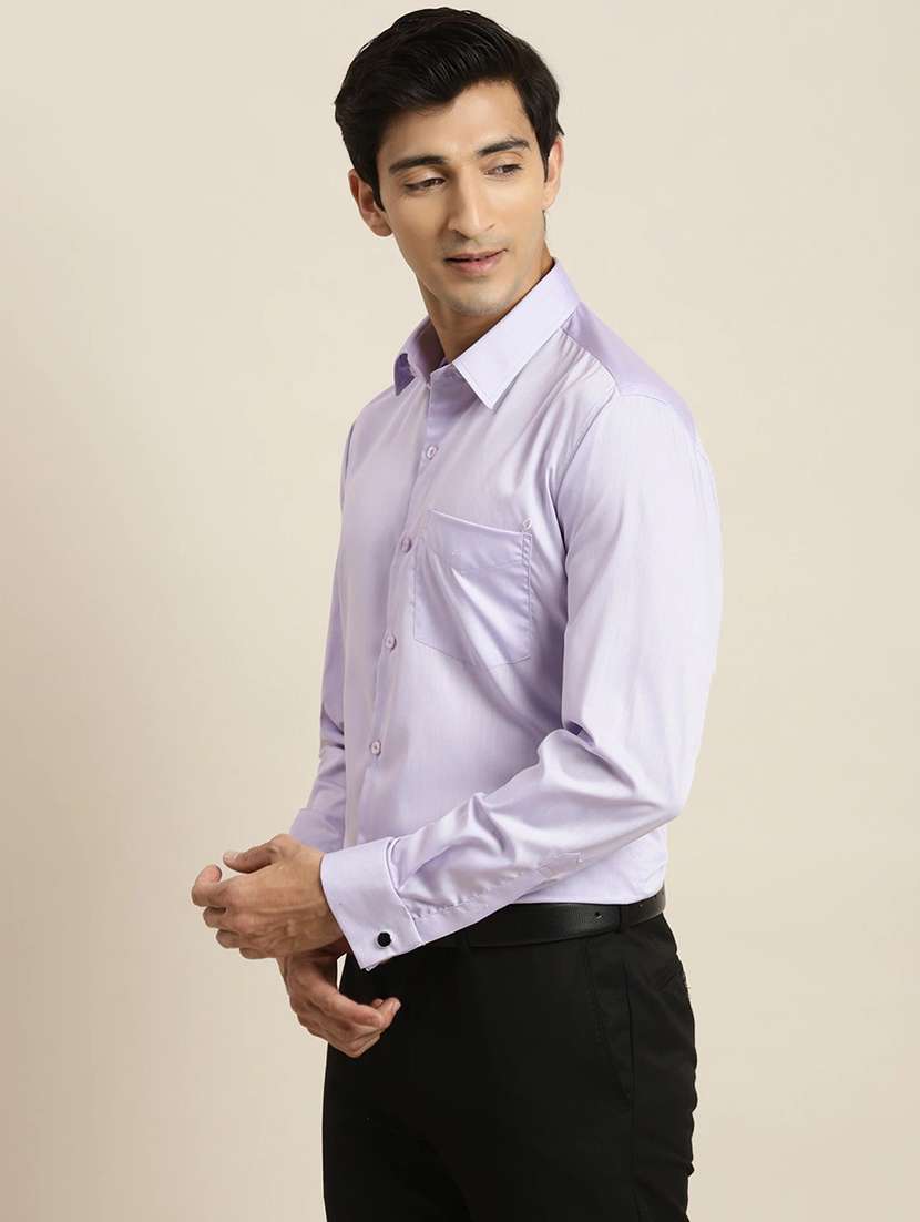 men solid collared long sleeve shirt - 22039498 -  Standard Image - 1