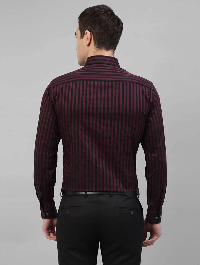 men striped collared long sleeve regular fit shirt - 22039506 -  Standard Image - 1