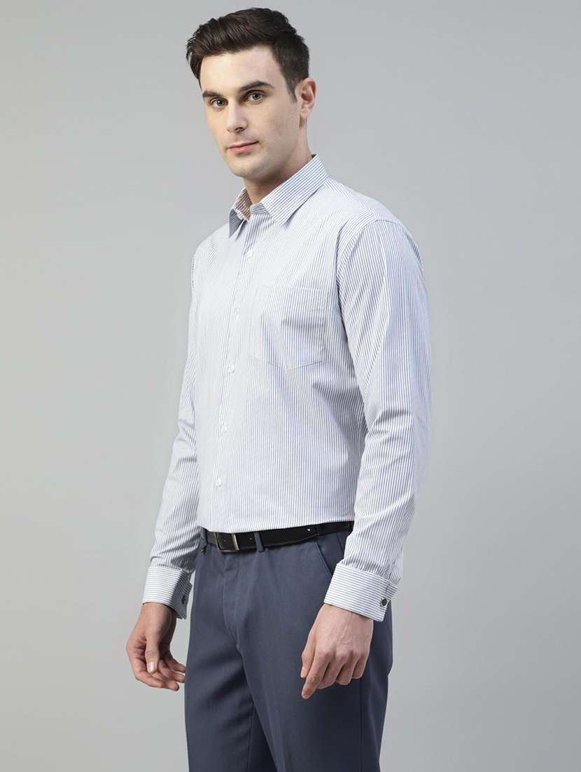 men striped collared long sleeve shirt - 22039507 -  Standard Image - 1