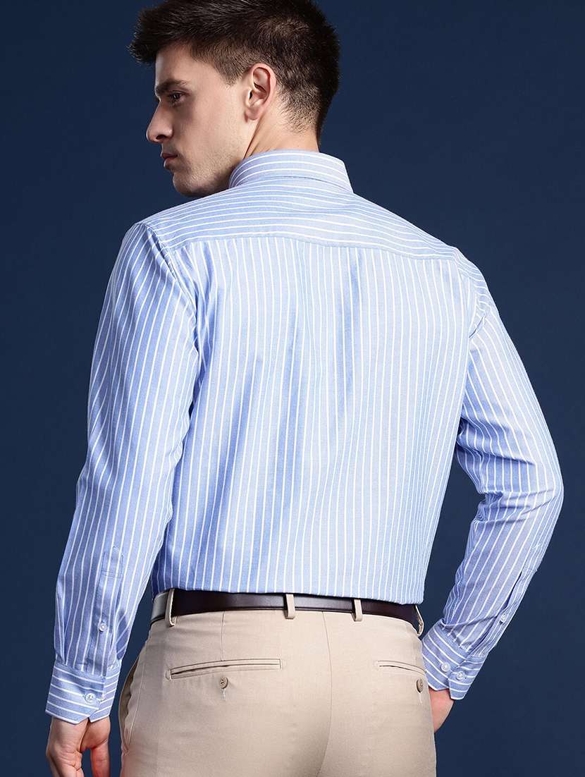 men striped collared long sleeve shirt - 22039511 -  Standard Image - 1