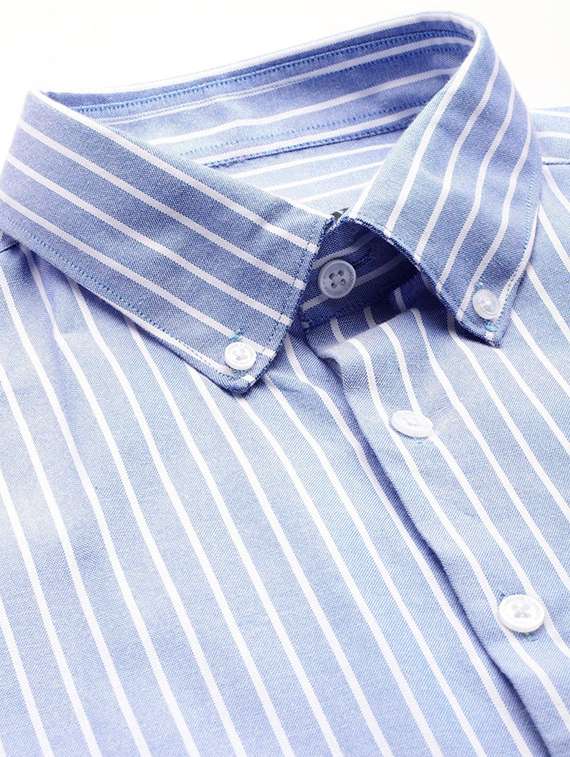 men striped collared long sleeve shirt - 22039511 -  Standard Image - 4