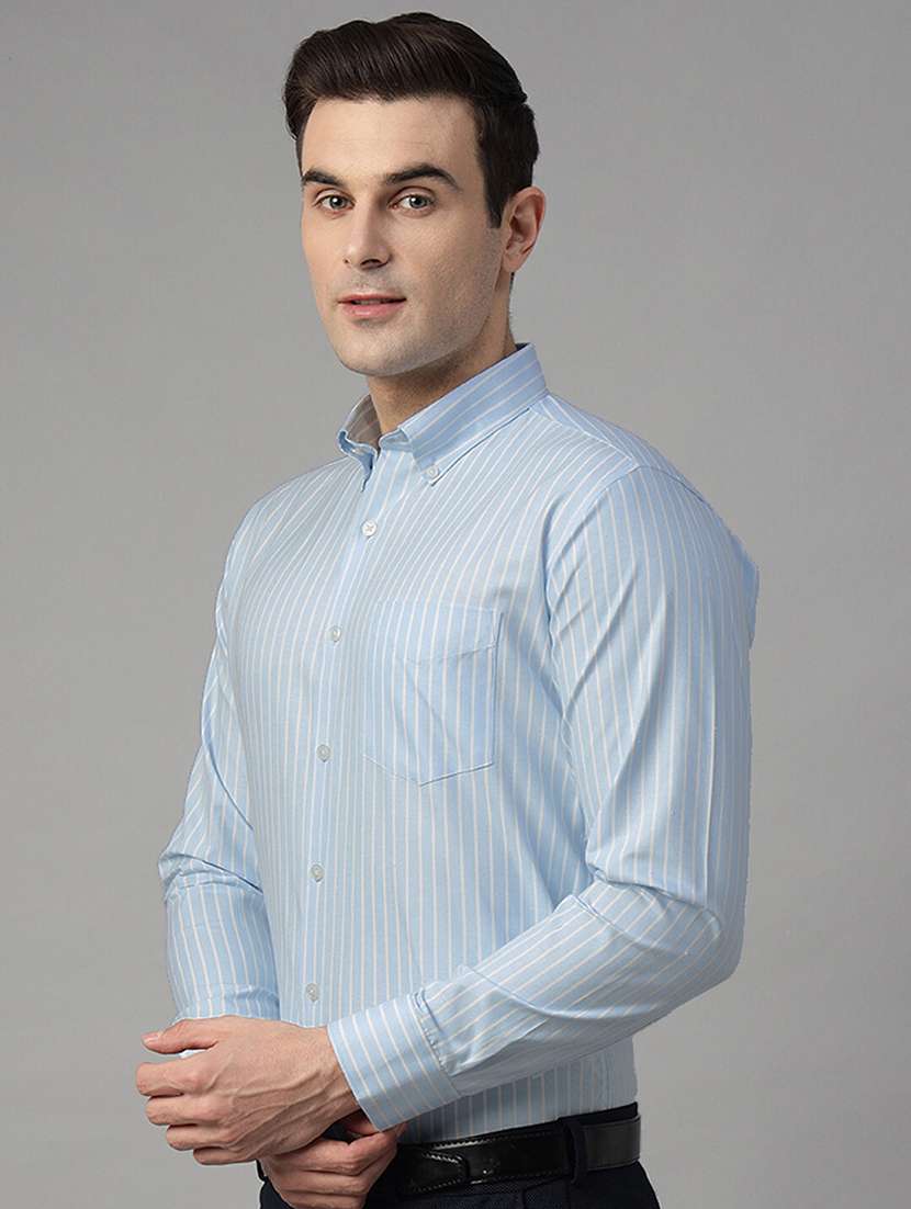 men striped collared long sleeve shirt - 22039512 -  Standard Image - 1