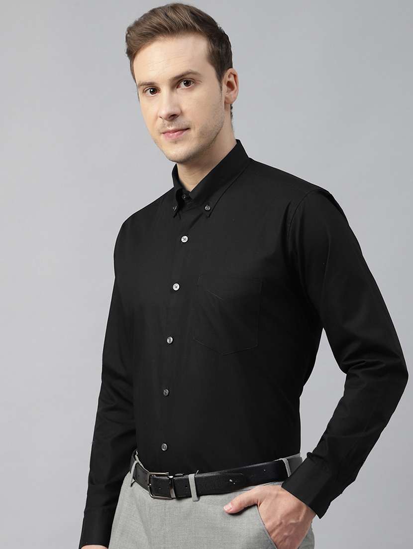men solid collared long sleeve shirt - 22039516 -  Standard Image - 1