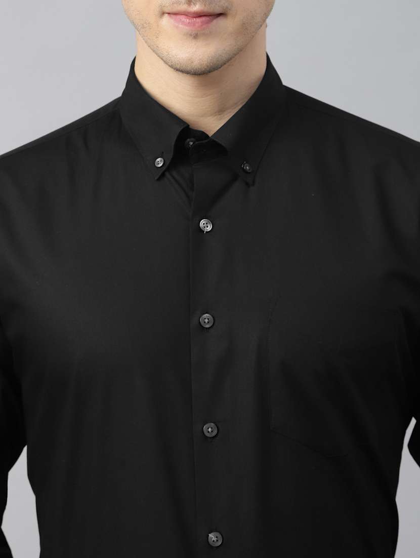 men solid collared long sleeve shirt - 22039516 -  Standard Image - 4