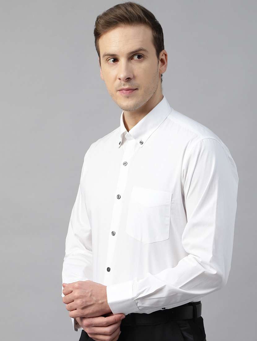 men solid collared long sleeve shirt - 22039517 -  Standard Image - 1