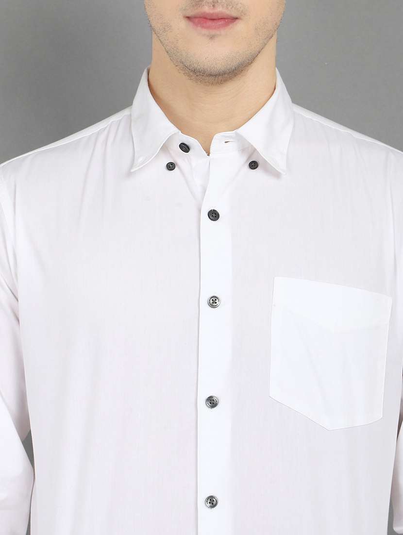 men solid collared long sleeve shirt - 22039517 -  Standard Image - 4