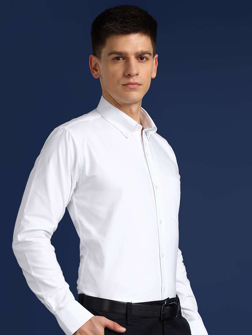men solid collared long sleeve shirt - 22039527 -  Standard Image - 1