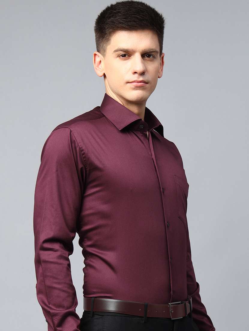 men solid collared long sleeve shirt - 22039533 -  Standard Image - 1
