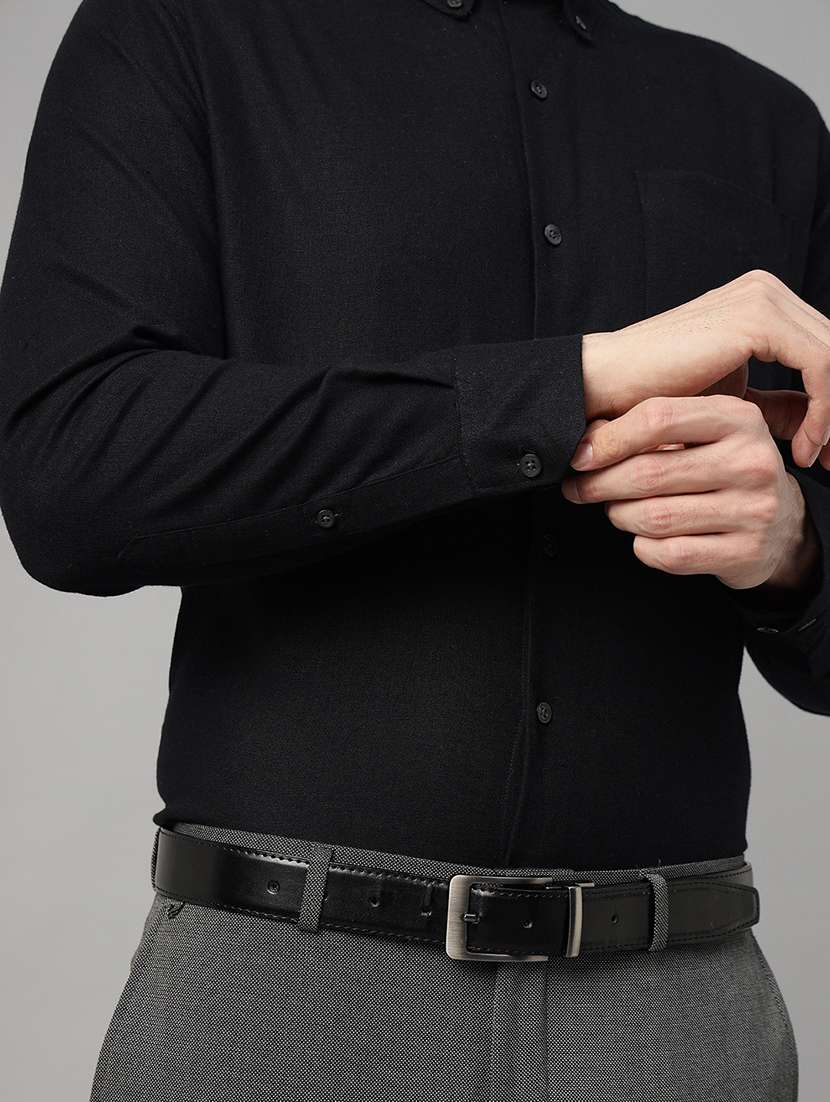 men solid collared long sleeve shirt - 22039541 -  Standard Image - 4