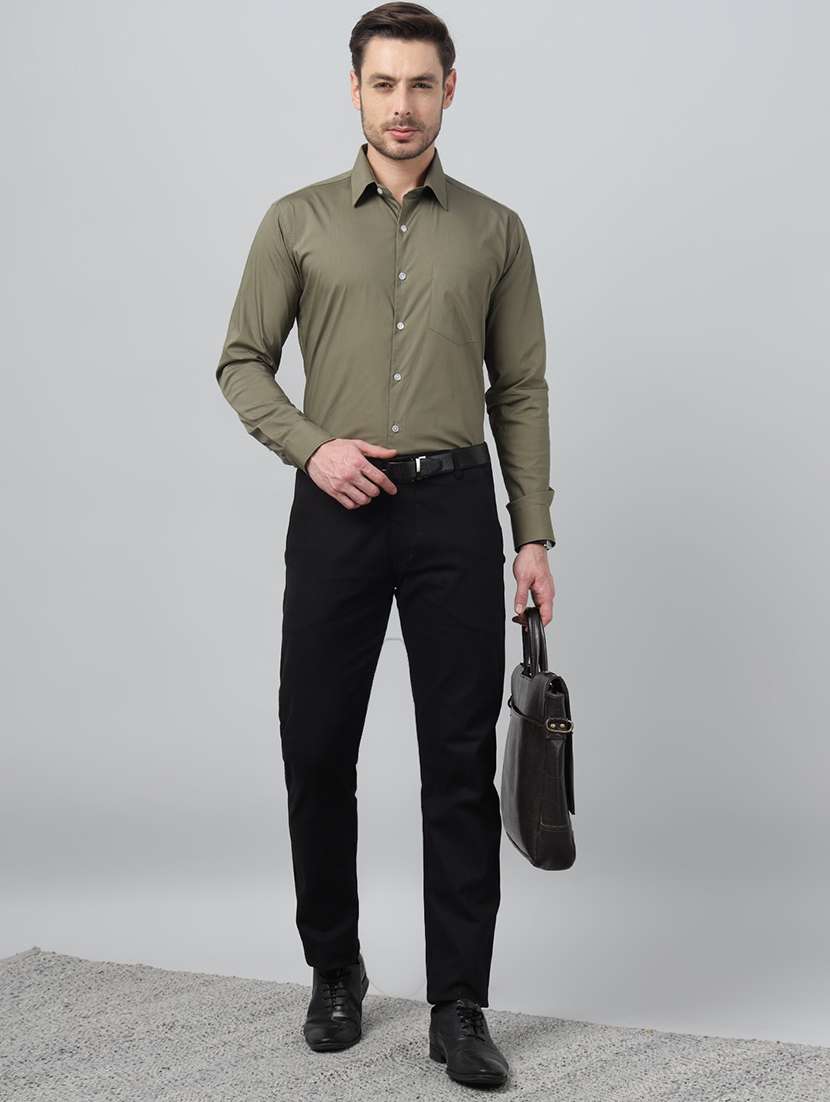 men solid collared long sleeve shirt - 22039542 -  Standard Image - 4