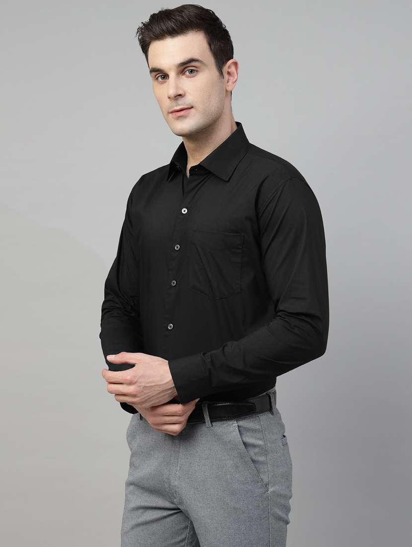 men solid collared long sleeve shirt - 22039543 -  Standard Image - 1