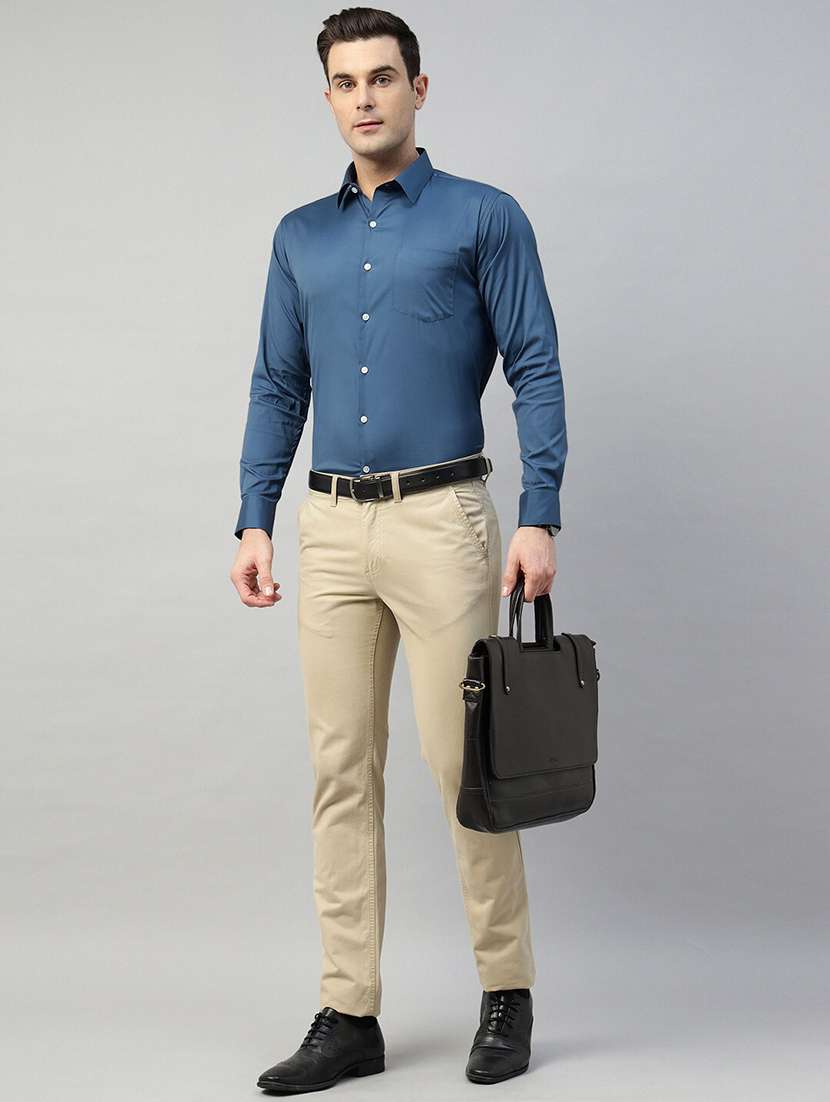 men solid collared long sleeve shirt - 22039544 -  Standard Image - 4