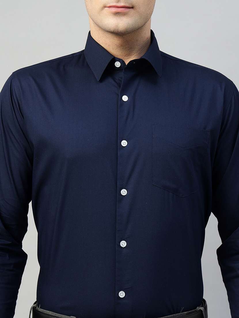 men solid collared long sleeve shirt - 22039550 -  Standard Image - 4