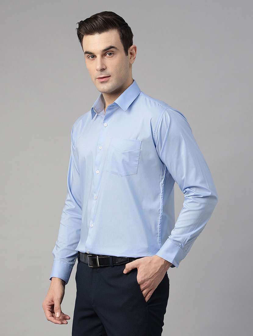 men solid collared long sleeve shirt - 22039553 -  Standard Image - 1