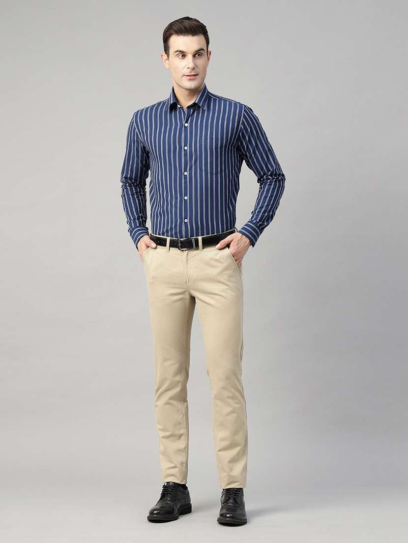men striped collared long sleeve shirt - 22039562 -  Standard Image - 4