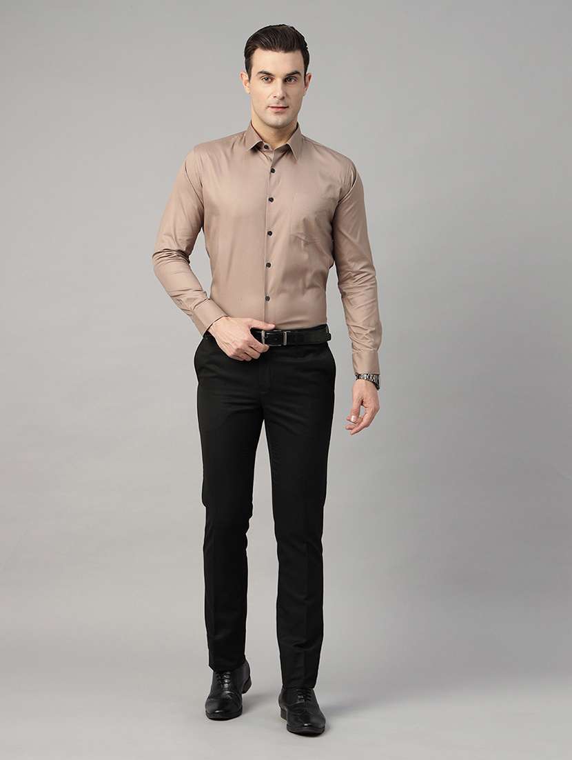 men solid collared long sleeve shirt - 22039565 -  Standard Image - 4