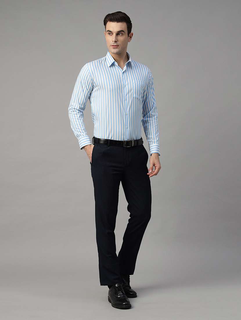 men striped collared long sleeve shirt - 22039571 - Standard Image - 4