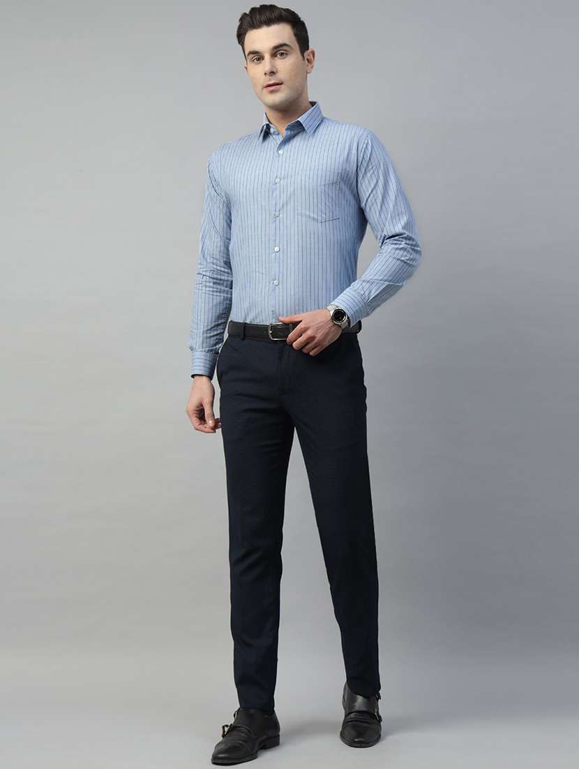 men striped collared long sleeve shirt - 22039573 -  Standard Image - 4