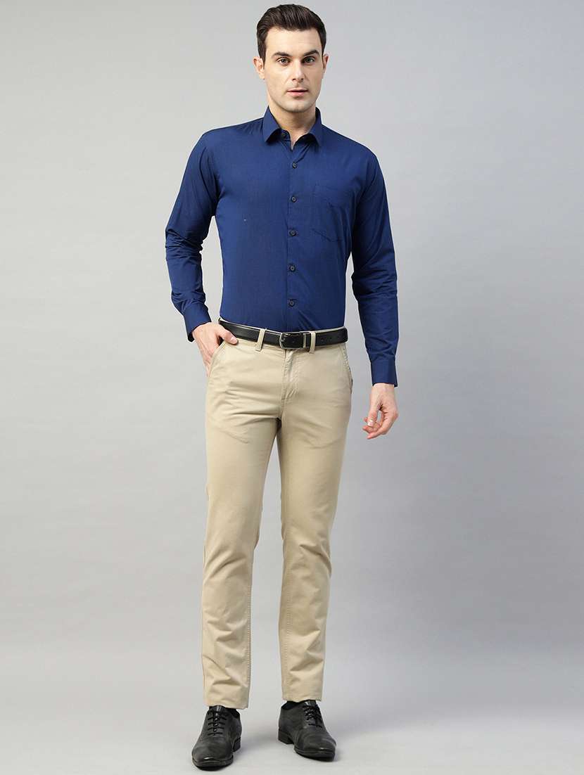 men solid collared long sleeve shirt - 22039576 -  Standard Image - 4