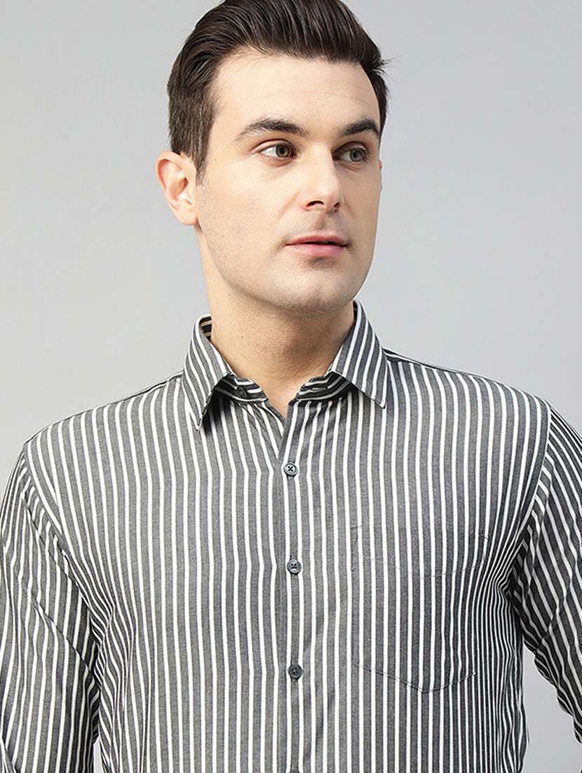men striped collared long sleeve shirt - 22039578 -  Standard Image - 4