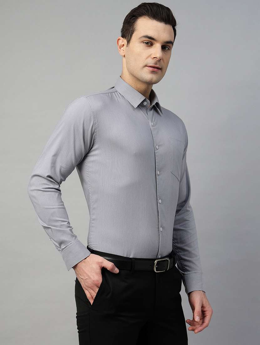 men solid collared long sleeve shirt - 22039579 -  Standard Image - 1
