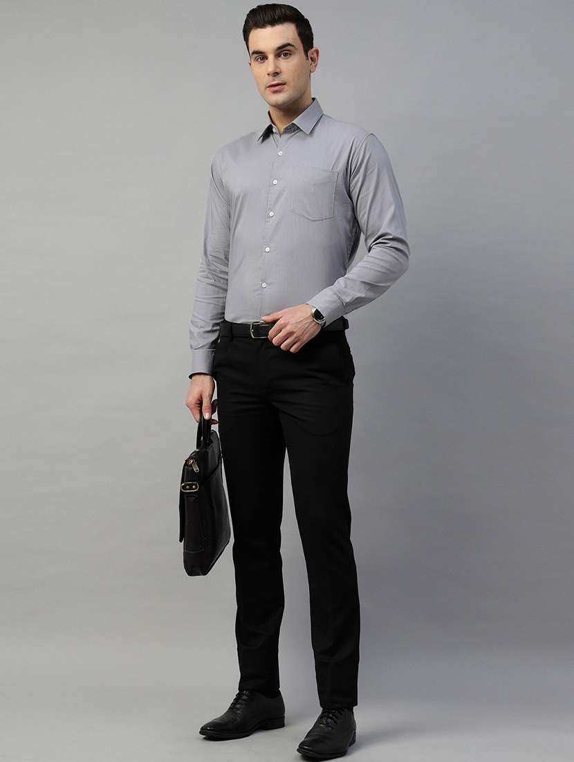 men solid collared long sleeve shirt - 22039579 -  Standard Image - 4