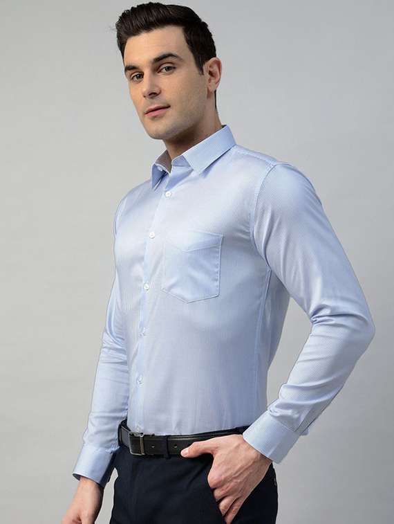 men solid collared long sleeve shirt - 22039594 -  Standard Image - 1
