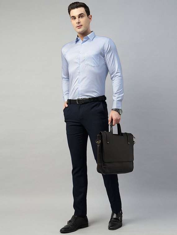 men solid collared long sleeve shirt - 22039594 -  Standard Image - 4