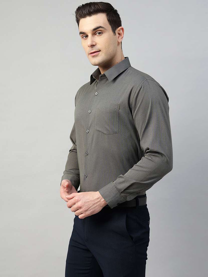 men solid collared long sleeve shirt - 22039601 -  Standard Image - 1