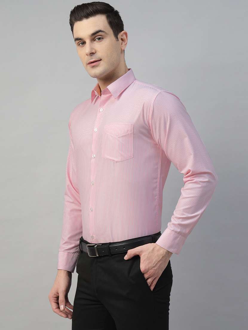 men striped collared long sleeve shirt - 22039602 -  Standard Image - 1