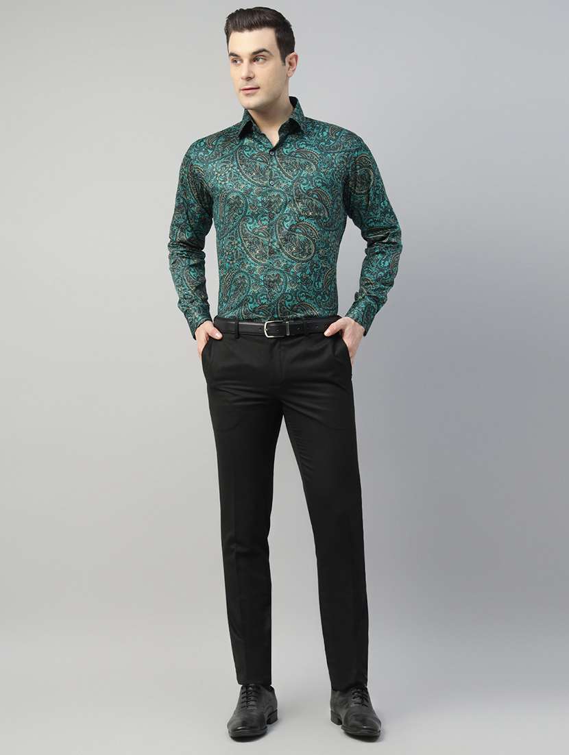 men printed collared long sleeve regular fit shirt - 22039606 -  Standard Image - 4