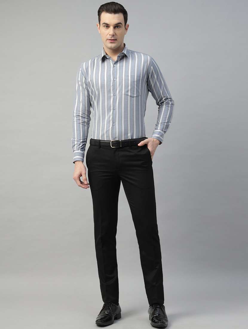 men striped collared long sleeve regular fit shirt - 22039608 -  Standard Image - 4