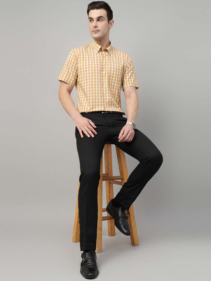men checkered collared short sleeve shirt - 22039612 -  Standard Image - 4