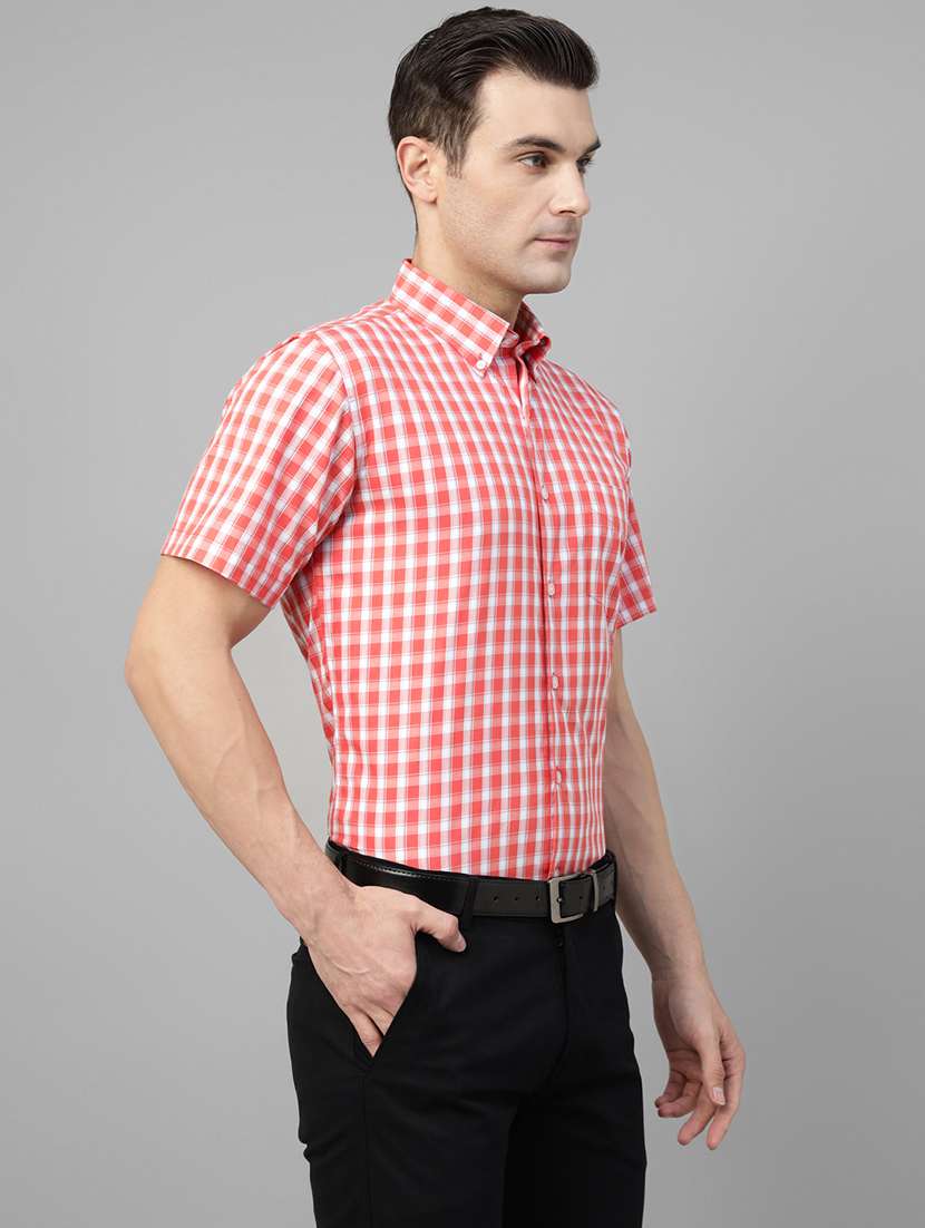 men checkered collared short sleeve regular fit shirt - 22039613 -  Standard Image - 1