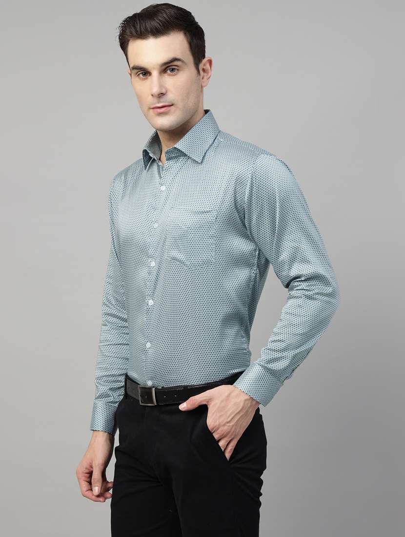 men printed collared long sleeve shirt - 22039616 -  Standard Image - 1