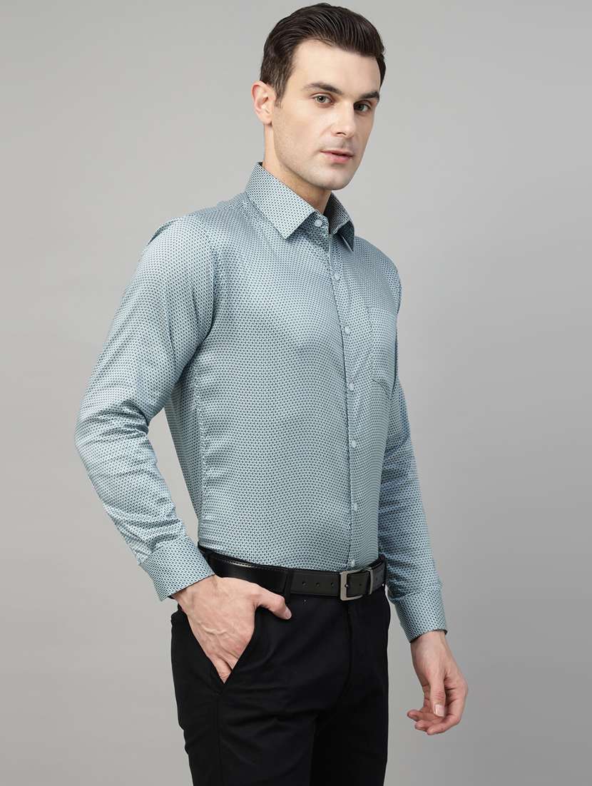 men printed collared long sleeve shirt - 22039616 -  Standard Image - 4