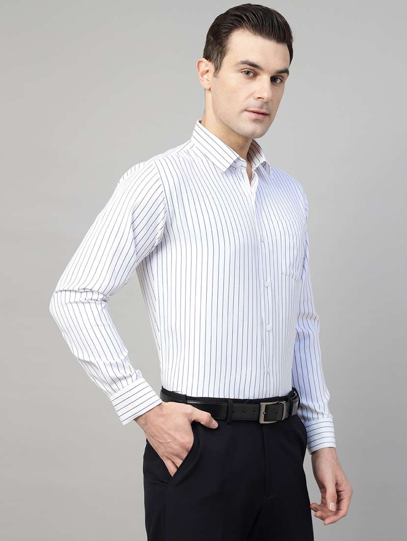 men striped collared long sleeve shirt - 22039619 -  Standard Image - 1
