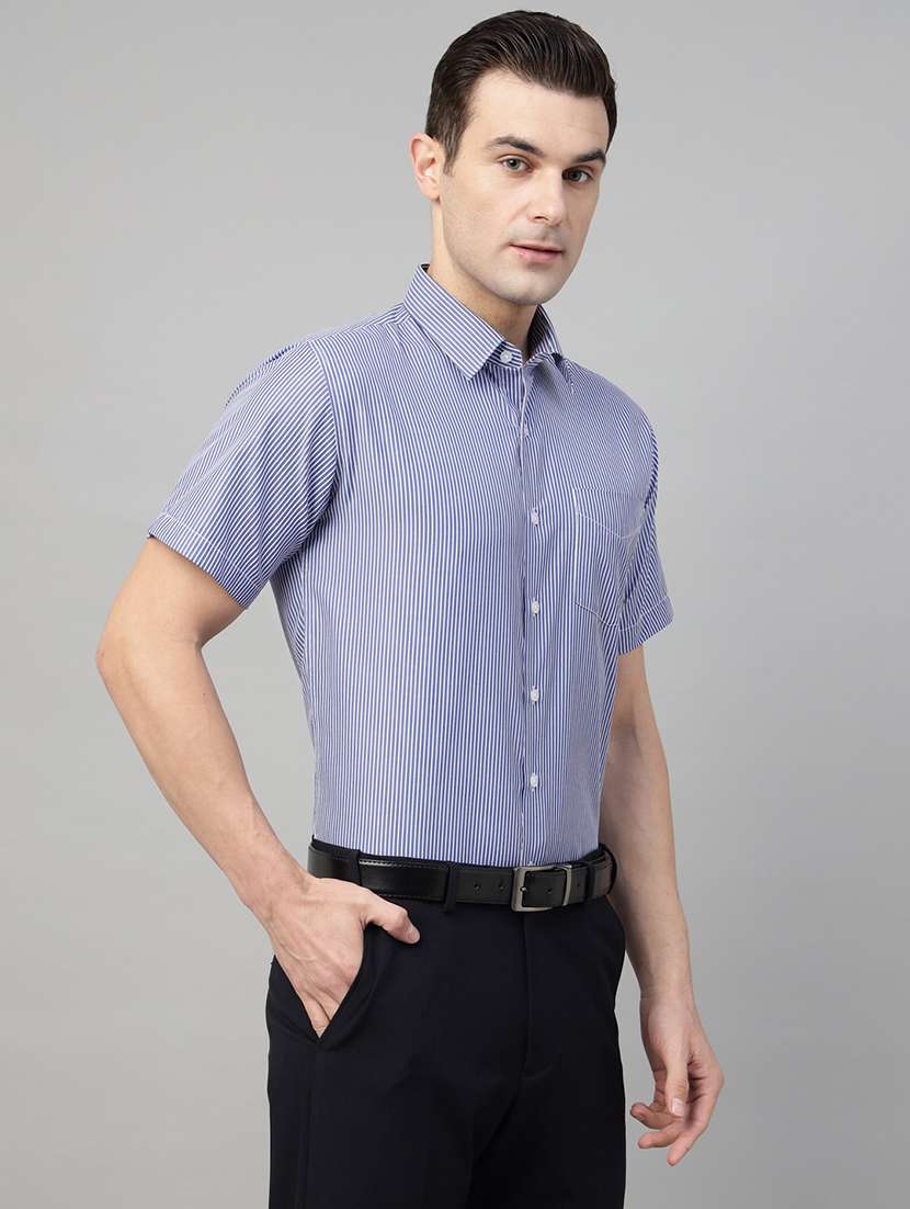 men striped collared long sleeve shirt - 22039624 -  Standard Image - 1