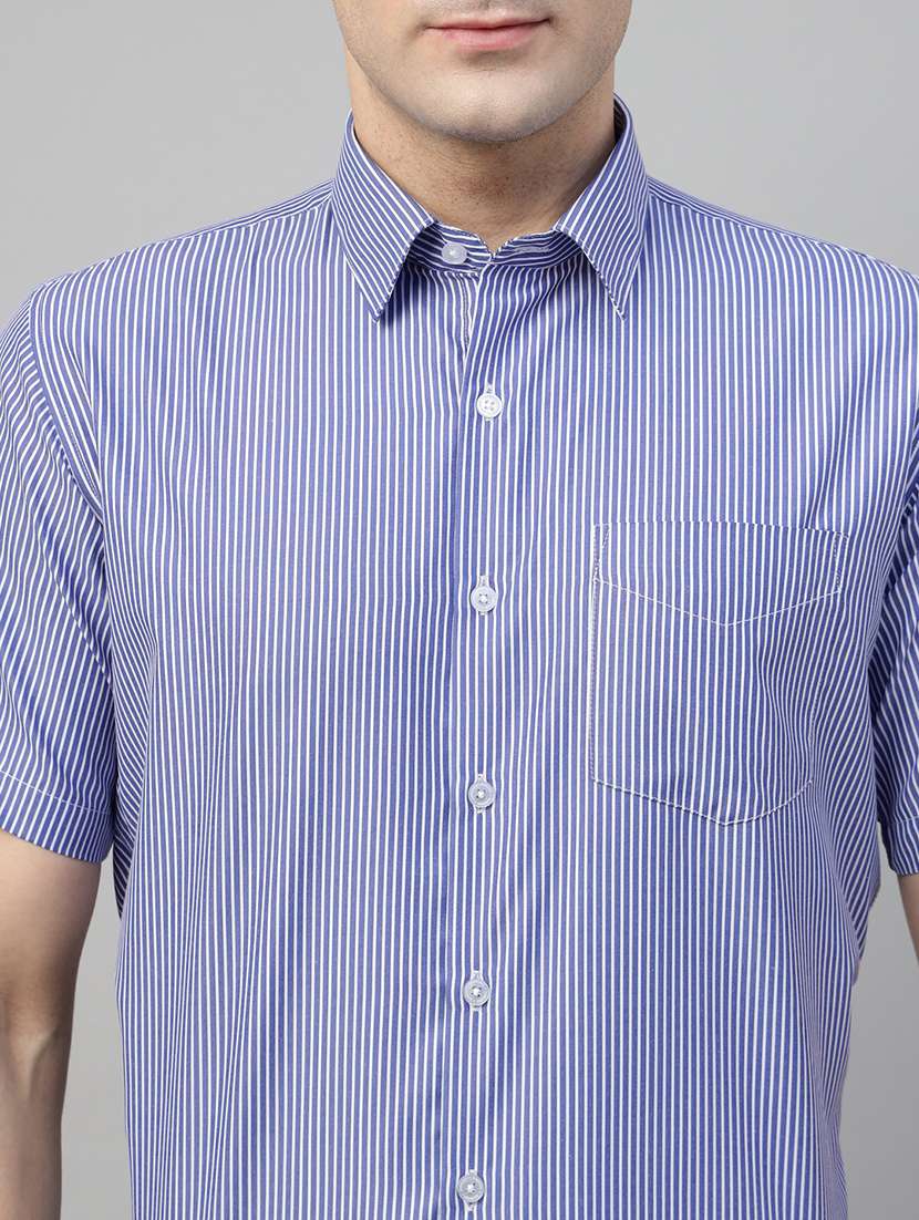 men striped collared long sleeve shirt - 22039624 -  Standard Image - 4