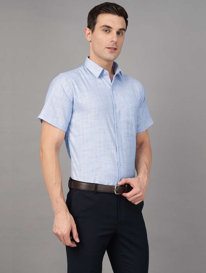 men striped collared long sleeve shirt - 22039626 -  Standard Image - 1