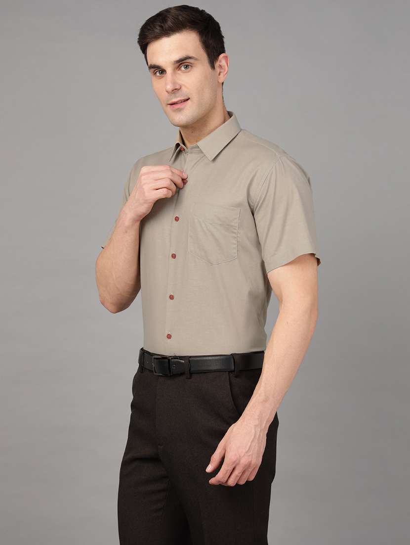 men collared short sleeve regular fit shirt - 22039632 -  Standard Image - 1