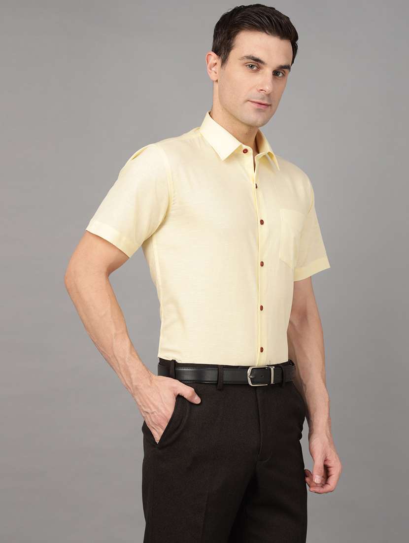 men solid collared short sleeve shirt - 22039633 -  Standard Image - 1